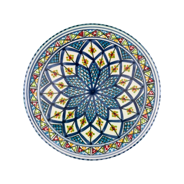 Tangier Blue Lotus Hand-Painted Ceramic Plate